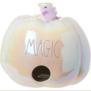 Rae Dunn Magic Luster Pumpkin Birdhouse - 7.5x9”
